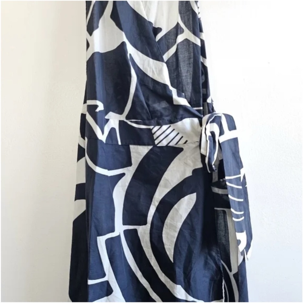 Zara Blue and White Patterned Midi Dress - Picture 3 of 3